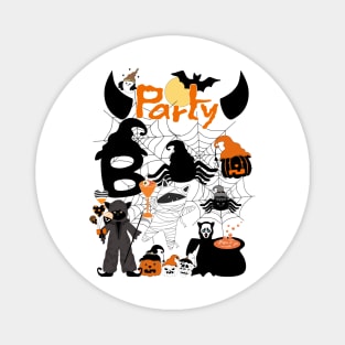 Cat Party Halloween Magnet